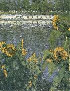 Gustave Caillebotte The sunflowers of waterside Spain oil painting artist